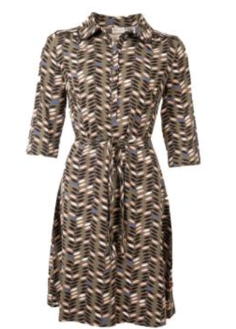 Froy & Dind Dress Eloise norway jersey cotton: jurk met driekwart mouw, een blouse top en een bijpassende strikceintuur