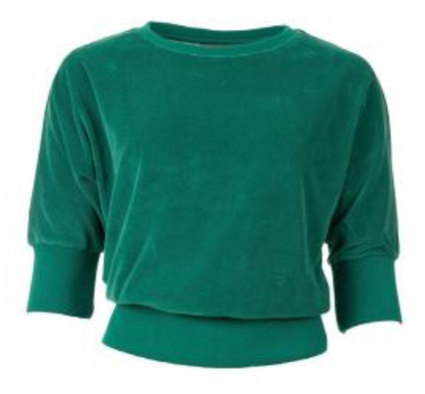 Groene Trui in zacht velours | Froy & Dind sweater sybille evergreen velours