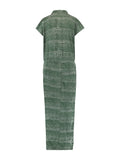 IEZ! Dress Long Print Viscose Green Light Grey S18 WDB 155i 400 150.