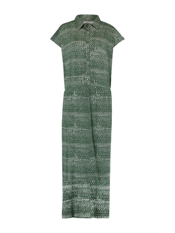IEZ! Dress Long Print Viscose Green Light Grey S18 WDB 155i 400 150