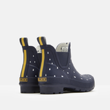 Joules Wellibob short height printed welly navy raindrops 201051- NAVRNDRP