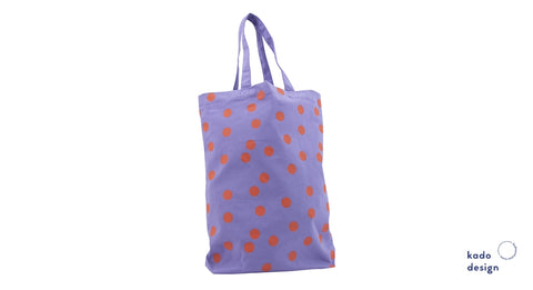 Kadodesign cotton bag polka dots jangle pruple + squash 50JT065