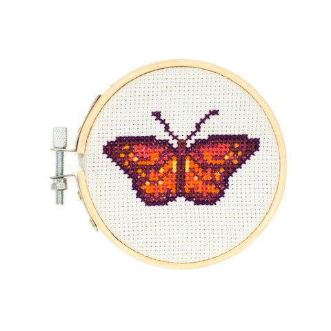 Kikkerland mini cross stitch embroidery kit butterfly GG179