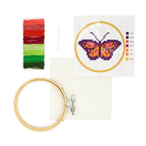 Kikkerland mini cross stitch embroidery kit butterfly GG179
