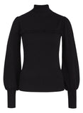 King Louie Jada ruffle sweater droplet black 07347-001