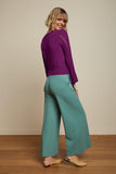 King Louie border palazzo pants Milano crepe dusty turquoise 08096-374