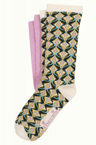 King Louie socks 2-pack la sape orchid pink 08007-754