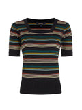 King Louie square top riera stripe black 07887-001