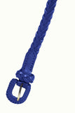 King Louie Braidy belt dazzling blue 05205436: blauwe gevlochten leren riem