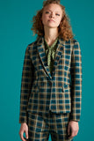 King Louie Daisy blazer rodeo check dragonfly green 04400300: blazer met ruitprint