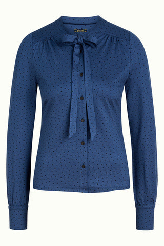King Louie Olivia blouse little dots blue dawn 06607-441