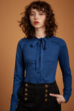 King Louie Olivia blouse little dots blue dawn 06607-441