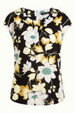 Zwarte top met bloemenprint | King Louie Shirley top la boca black