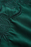 King Louie audrey top solo pine green 053842000: groene blouse met borduursel