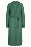 King Louie cardi long pallazzone fir green 06401-260: lang vest met strikceintuur