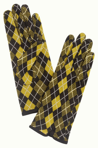 King Louie glove aberdeen curry yellow 05412806: handschoenen met stretch van warme acryl