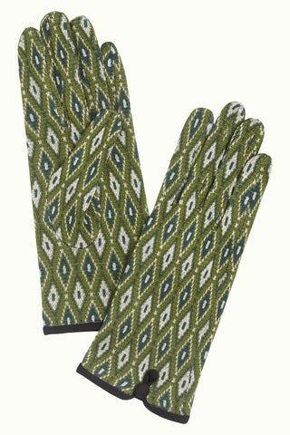 King Louie glove deuce pine green 05414200: groene handschoen met knoopje onderaan