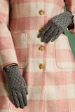 King Louie glove gluhwein pine green 05415200: handschoen met bloemenprint en knoopje