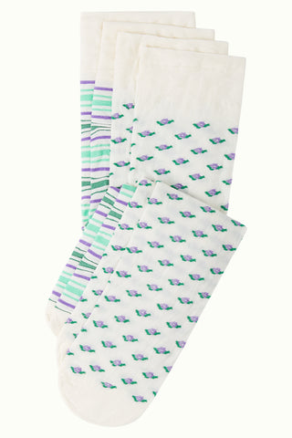 King Louie panty socks 2-pack romance cream 07231-072