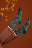 King Louie socks 2-pack conte pine green  05598200: sokken met print van bamboe