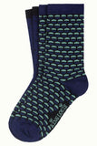 King Louie socks 2-pack globe streeple blue 05600438: 2 paar zachte sokken