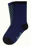 King Louie socks 2-pack globe streeple blue 05600438: zachte sokken