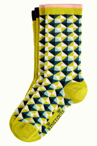 King Louie socks 2-pack harlequin spring yellow 06100833