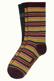 King Louie socks 2-pack reina grape red 05601612: gestreepte comfortabele sokken