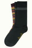 King Louie socks 2-pack reina grape red 05601612: zwarte comfortabele sokken