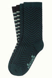 King Louie socks 2-pack roman stripe black 05607001: 2 zachte sokken van bamboe