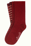 King Louie socks 2-pack roman stripe cherise red 05607603: 2 paar sokken van bamboe
