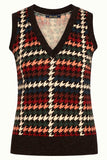 King Louie spencer V neck houndstooth black 06382-001