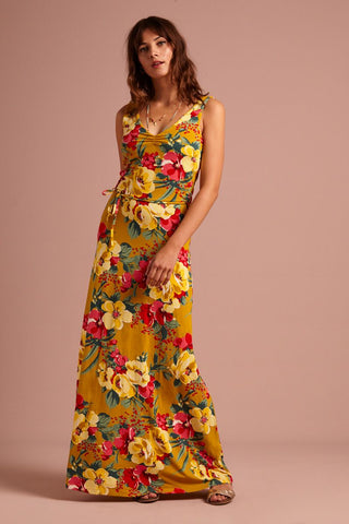 King Louie Anna Dress Maxi Lavish Spice Yellow – Hippe-Dingen
