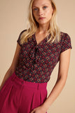 King Louie Bow Blouse Lisboa Night Sky Blue 04980-434