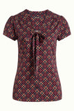 King Louie Bow Blouse Lisboa Night Sky Blue 04980-434