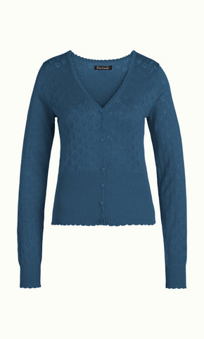 King Louie Cardi V Heart Ajour Dive Blue 00149-456