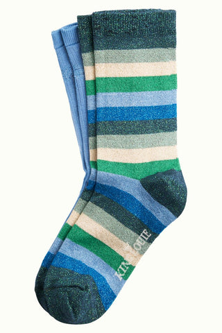 King Louie Socks 2 Pack Campania Dragonfly Green 05091300: comfortabele sokken gemaakt van vochtopnemende bamboe
