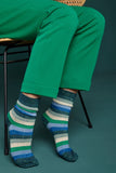 King Louie Socks 2 Pack Campania Dragonfly Green 05091300: blauw gestreepte glitter sokken 
