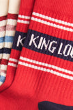 King Louie Socks 2 Pack KL Logo Chilli Red 05094655: fijne lange sokken gemaakt van zachte bamboe