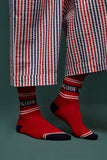 King Louie Socks 2 Pack KL Logo Chilli Red 05094655: Rode sokken met King Louie erop