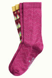 King Louie Socks 2 Pack Namaste Cherise Red 05087603: 2 paar sokken gemaakt van comfortabele bamboe