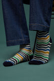 King Louie Socks 2 Pack Sassy Blue 05090413: Sokken met golfstreep
