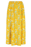 Lily Balou Chiara skirt cherry blossom 11-CHE-EC: Midi gele rok met elastische tailleband, gemaakt van duurzame viscose