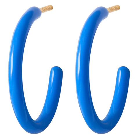 Lulu Copenhagen color hoops medium pair enamel blue LULU1064