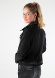 M.O.D. Suzy jeans jacket masaai black: spijkerjas met wassing