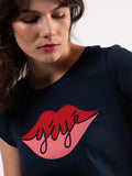 Mademoiselle YéYé a big kiss t-shirt indigo G13217