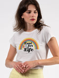 Mademoiselle YéYé lust for life t-shirt ecru G13238