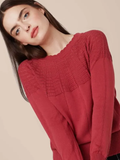 Mademoiselle YéYé tonight knit top winered 12304B