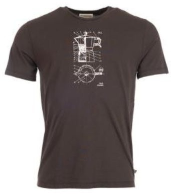 Munoman Shirt Tito bialetti black organic cotton MAW20MT005B: zwart heren t-shirt van biologisch katoen met mokkapot print