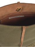 Nice Things Plaided Strap Cross Body Bag Light Olive WBK011 511: groene schoudertas met klein binnenvak met ritssluiting